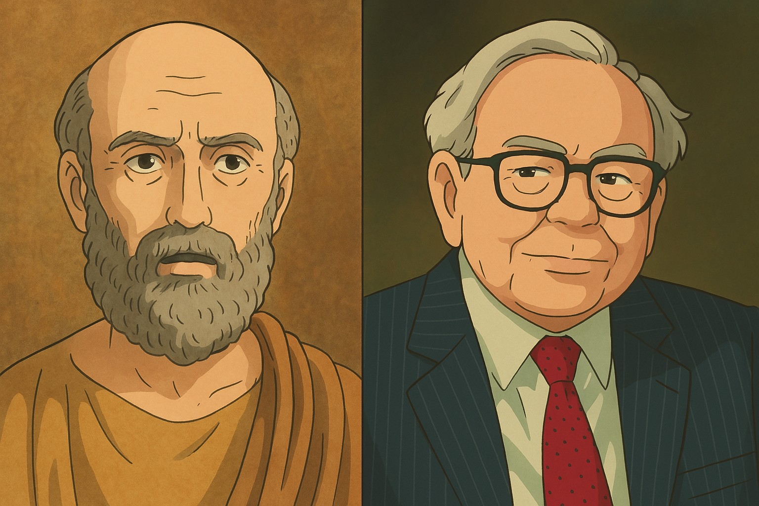 Ilustração Hipócrates e Buffett
